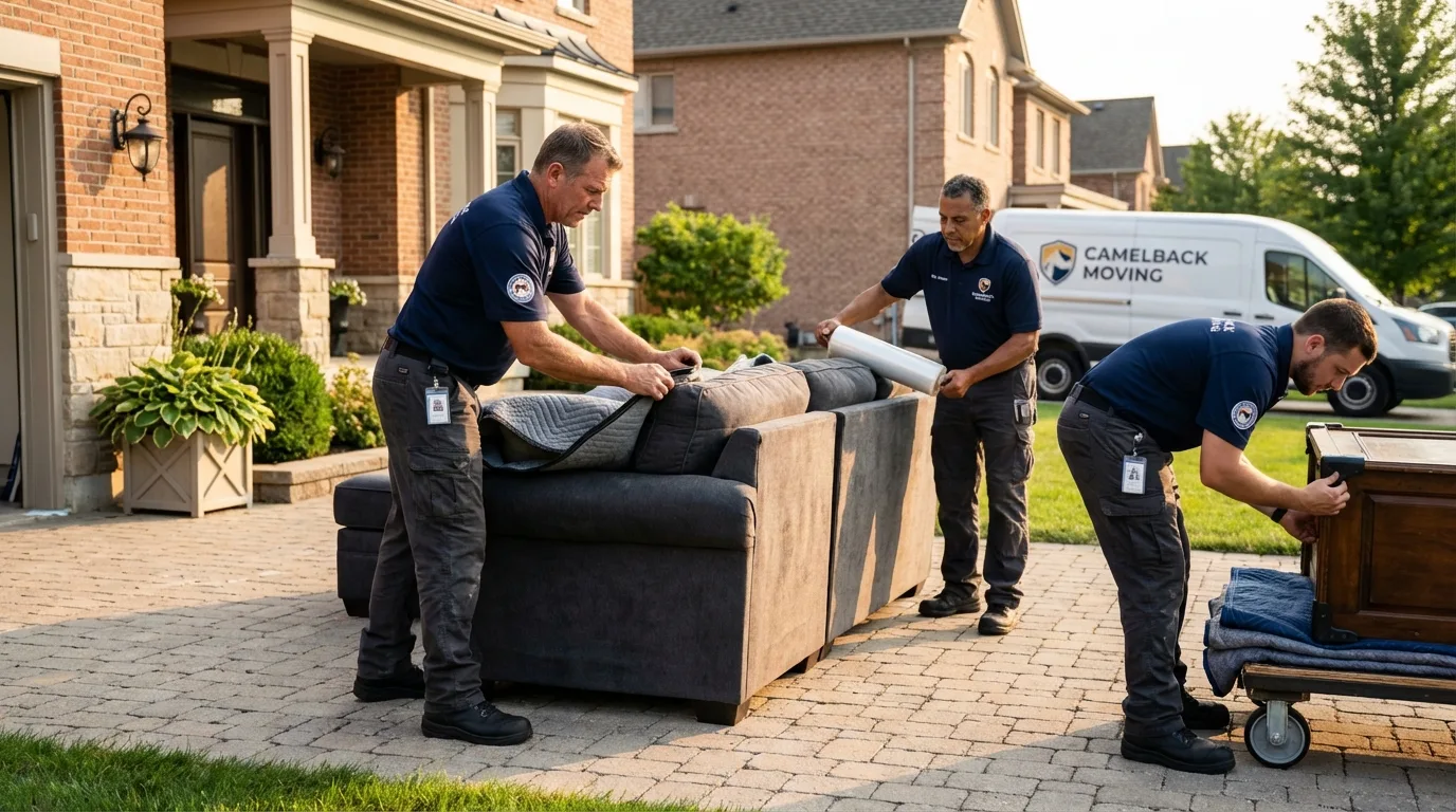 Large estate moving crew wrapping furniture in Boydton, VA